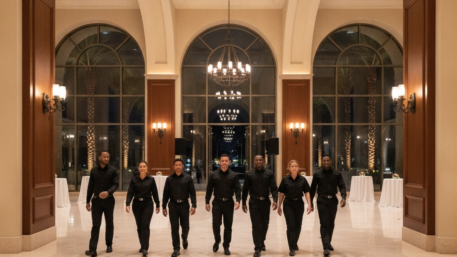 MRF crew walking into a major event