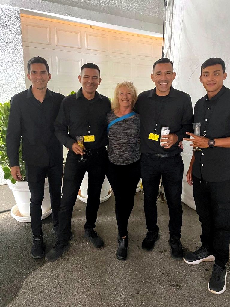 Professional Event Staff with Client